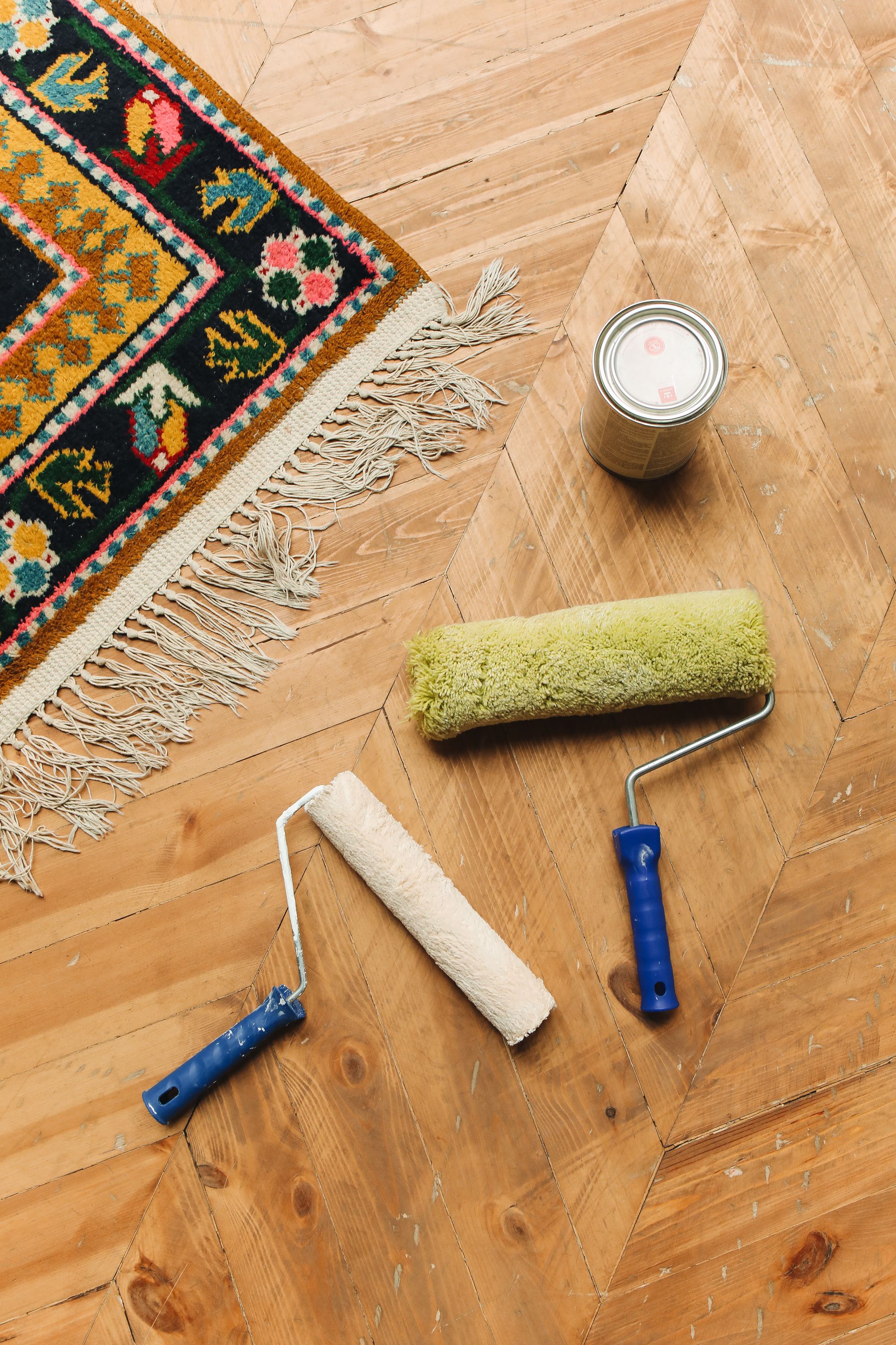 Floor repair work in progress showing professional craftsmanship